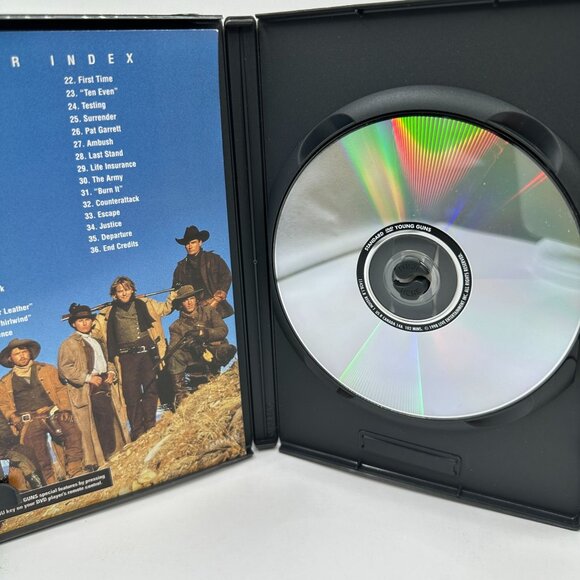 Young Guns DVD 1988 Emilio Estevez Kiefer Sutherland Western Film R Rated - Picture 3 of 3